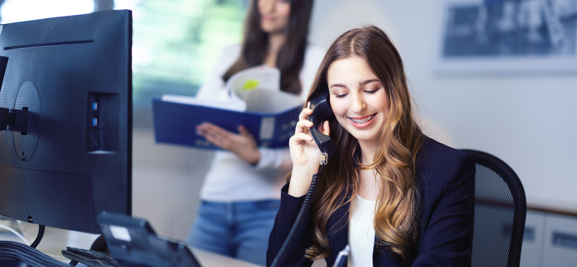 Aeroset team member assisting clients and partners via phone and email.