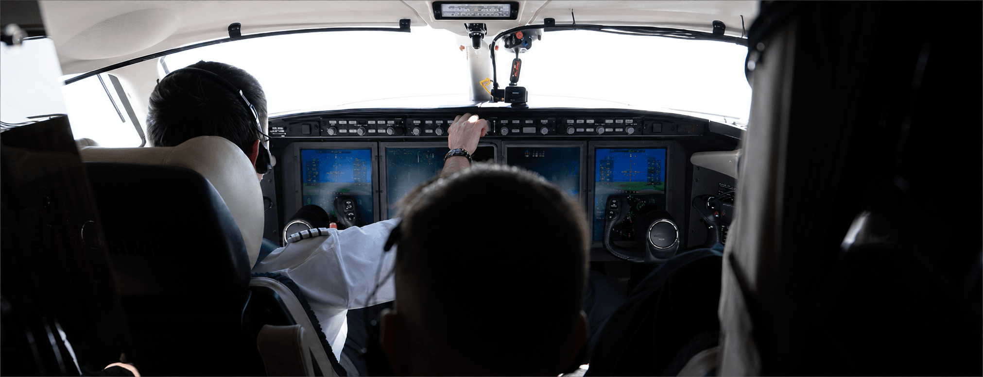 Aircraft flight test campaign with onboard engineers collecting flight data for certification and performance evaluation