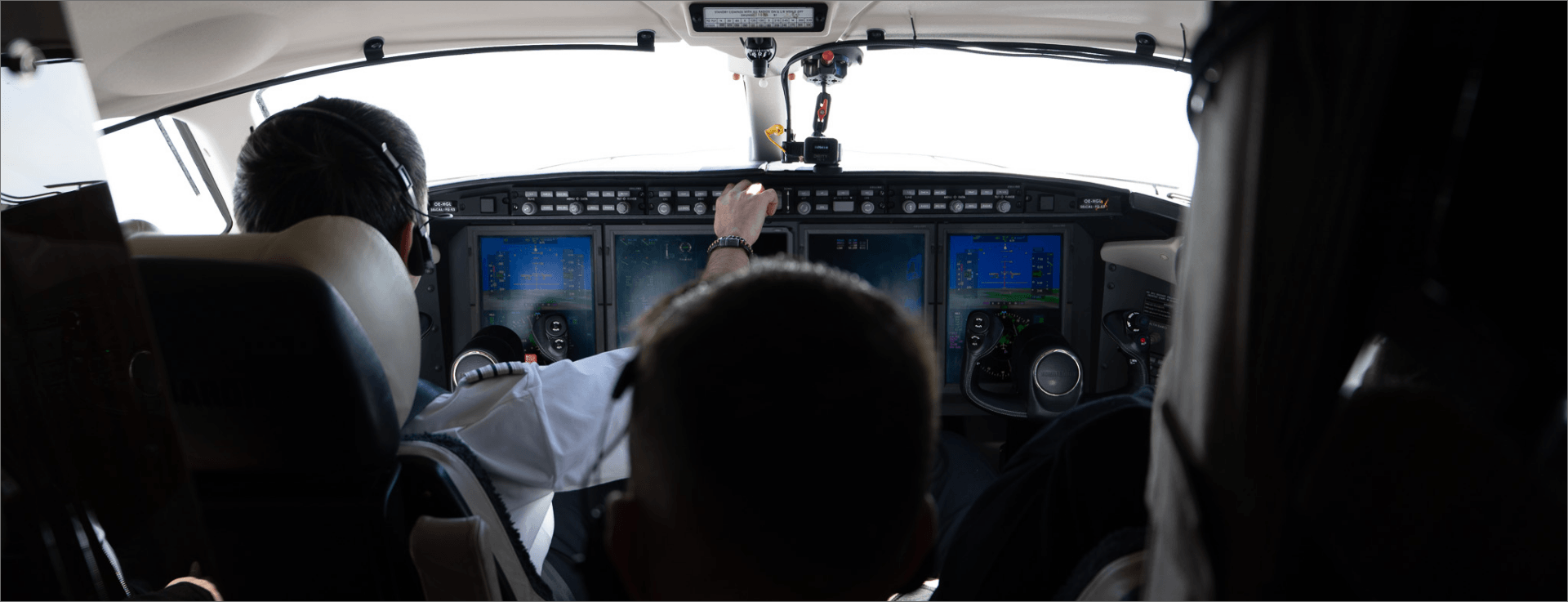 Aircraft flight test campaign with onboard engineers collecting flight data for certification and performance evaluation